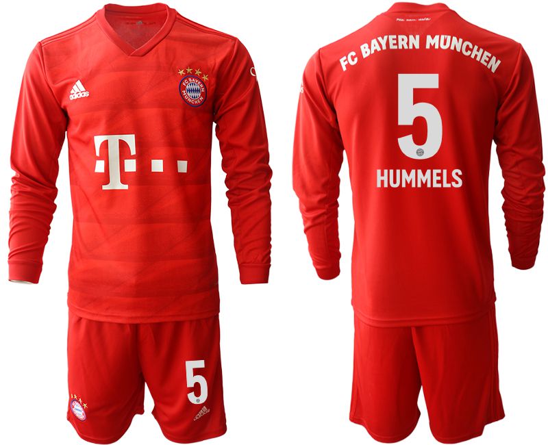 Men 2019-2020 club Bayern Munich home long sleeves #5 red Soccer Jerseys